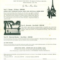 A Post-Convention Tour Flyer for Henderson Travel Service listing the various tours they are offering the Links and Connecting Links members, scheduled for after the national convention in Boston held June 29-July 3, 1966.